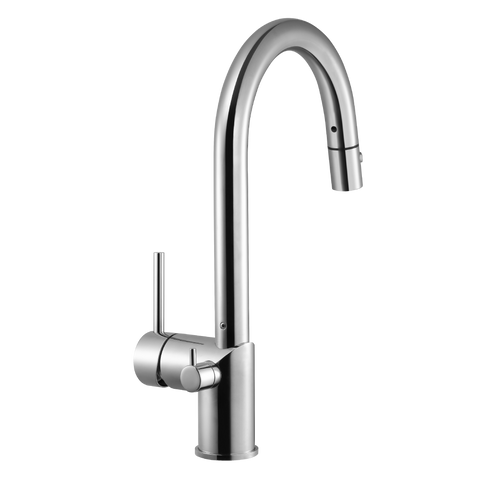Houzer Sentinel Pull Down Kitchen Faucet with Hot Water Safety Switch Polished Chrome, SENPD-466-PC