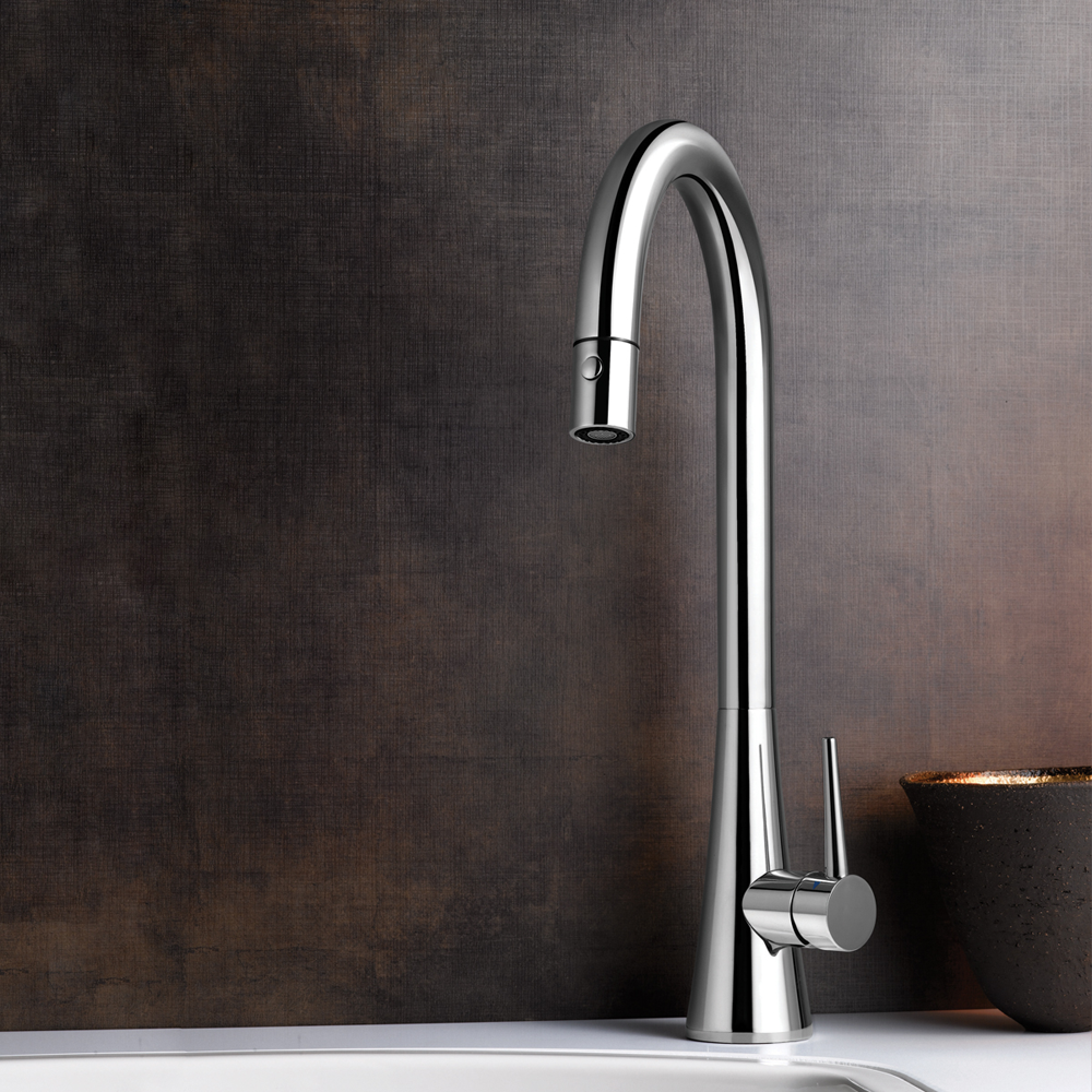 Houzer Soma Pull Down Kitchen Faucet  Brushed Nickel, SOMPD-669-BN - The Sink Boutique