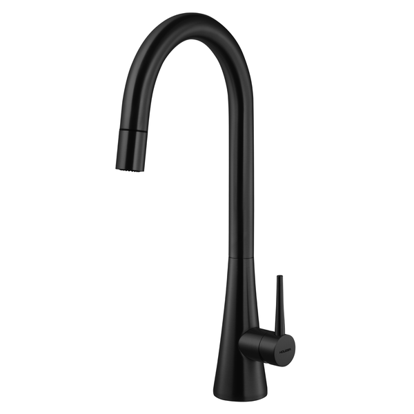 Houzer Soma 1.75 GPM Lever Brass Kitchen Faucet, Pull Down, Matte Black, SOMPD-669-MB
