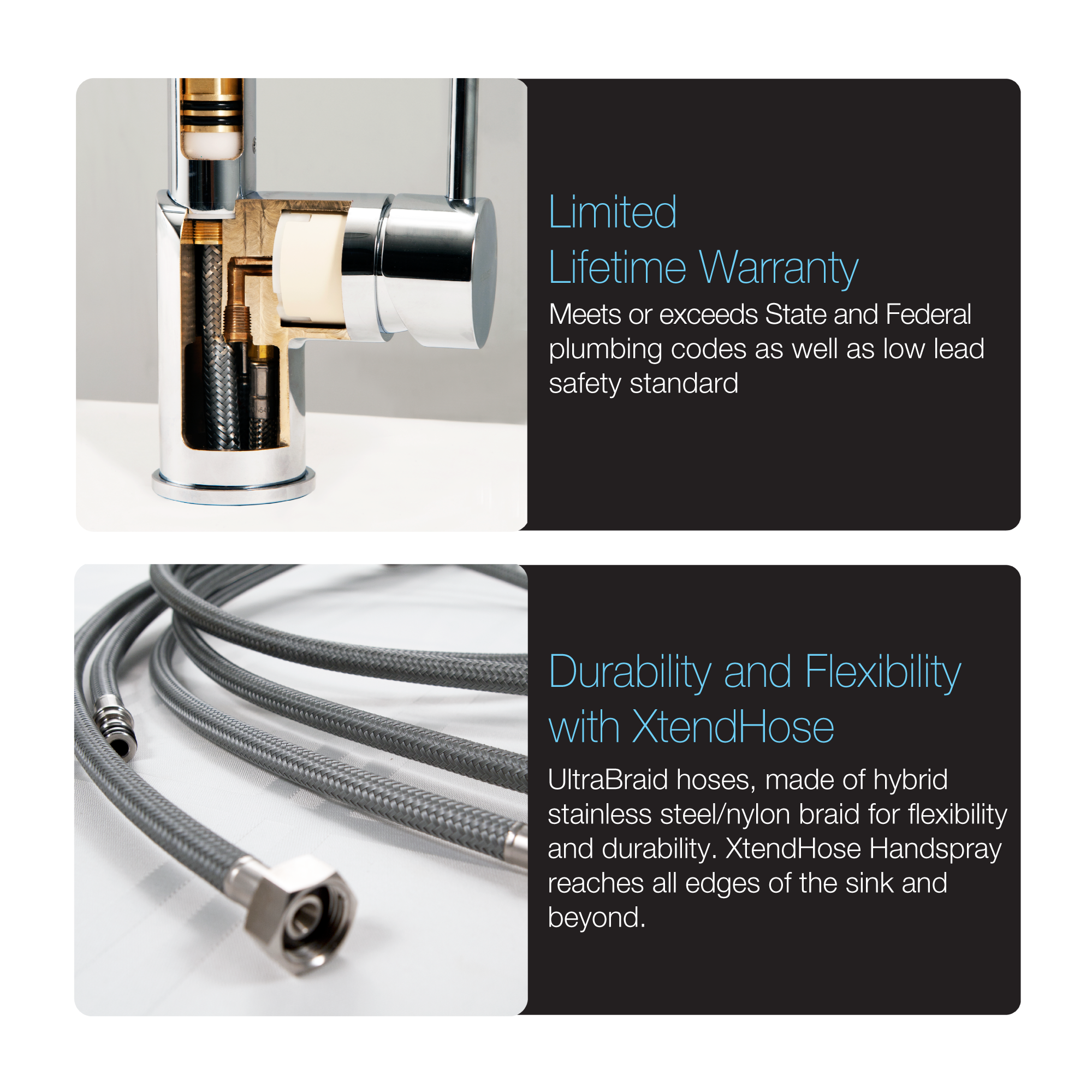 Houzer Soma 1.75 GPM Lever Brass Kitchen Faucet, Pull Down, Matte Black, SOMPD-669-MB
