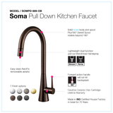 Houzer Soma Pull Down Kitchen Faucet Oil Rubbed Bronze, SOMPD-669-OB