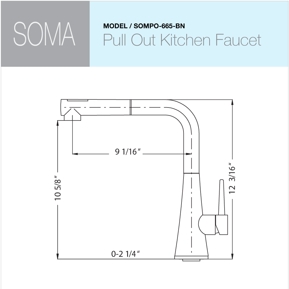 Houzer Soma Pull Out Kitchen Faucet Brushed Nickel, SOMPO-665-BN - The Sink Boutique