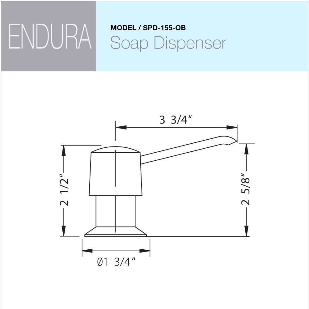 Houzer Endura Soap Dispenser Oil Rubbed Bronze, SPD-155-OB - The Sink Boutique