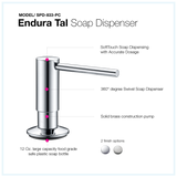 Houzer Endura Tal Soap Dispenser Polished Chrome, SPD-833-PC - The Sink Boutique