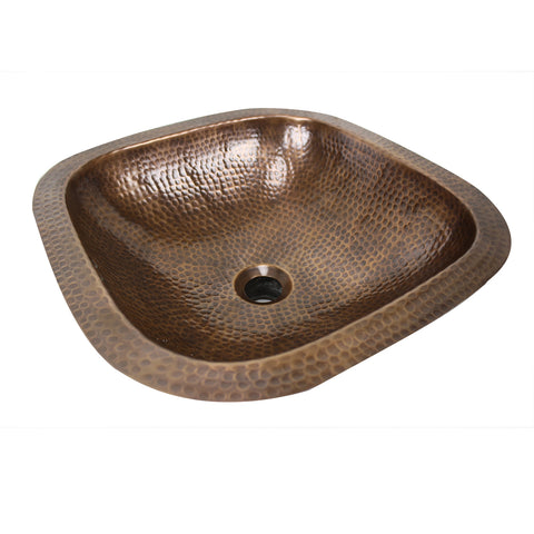 Nantucket Sinks Brightwork Home 16" Copper Bathroom Sink, Light Copper, SQRC-OF - The Sink Boutique