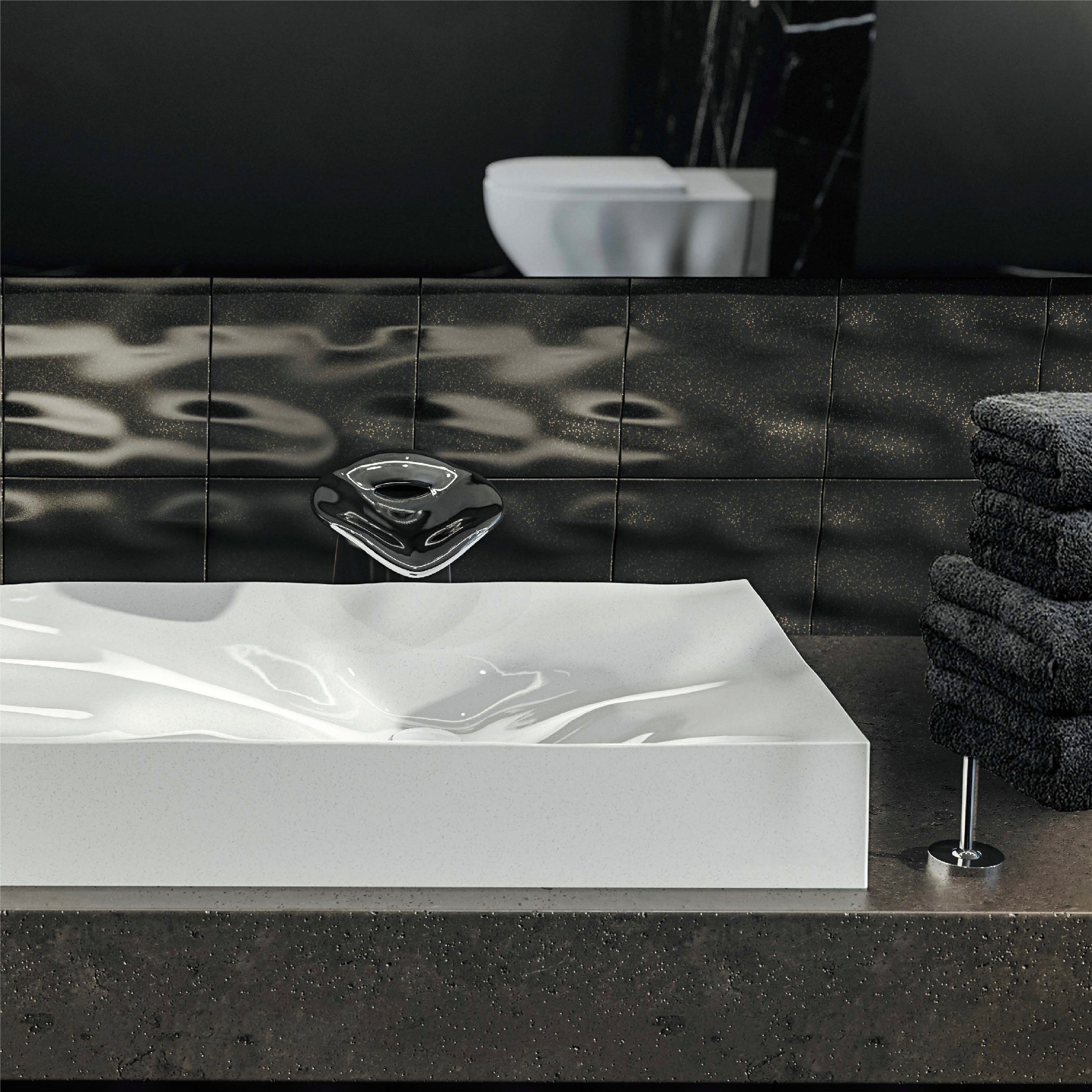Karran Sternhagen Mirage 32.125" x 18.25" Rectangular Vessel Quartz Composite ADA Bathroom Sink, White, SQS300WH