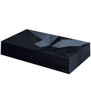 Alternate Image for Karran Sternhagen Diamond 28.125" x 16.375" Rectangular Vessel Quartz Composite ADA Bathroom Sink, Black, SQS400BL