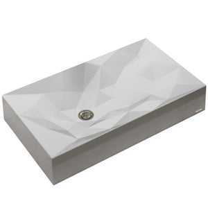 Alternate Image for Karran Sternhagen Diamond 28.125" x 16.375" Rectangular Vessel Quartz Composite ADA Bathroom Sink, Grey, SQS400GR
