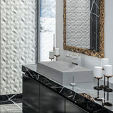 Karran Sternhagen Diamond 28.125" x 16.375" Rectangular Vessel Quartz Composite ADA Bathroom Sink, Grey, SQS400GR