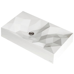 Alternate Image for Karran Sternhagen Diamond 28.125" x 16.375" Rectangular Vessel Quartz Composite ADA Bathroom Sink, White, SQS400WH