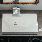 Karran Sternhagen Diamond 28.125" x 16.375" Rectangular Vessel Quartz Composite ADA Bathroom Sink, White, SQS400WH