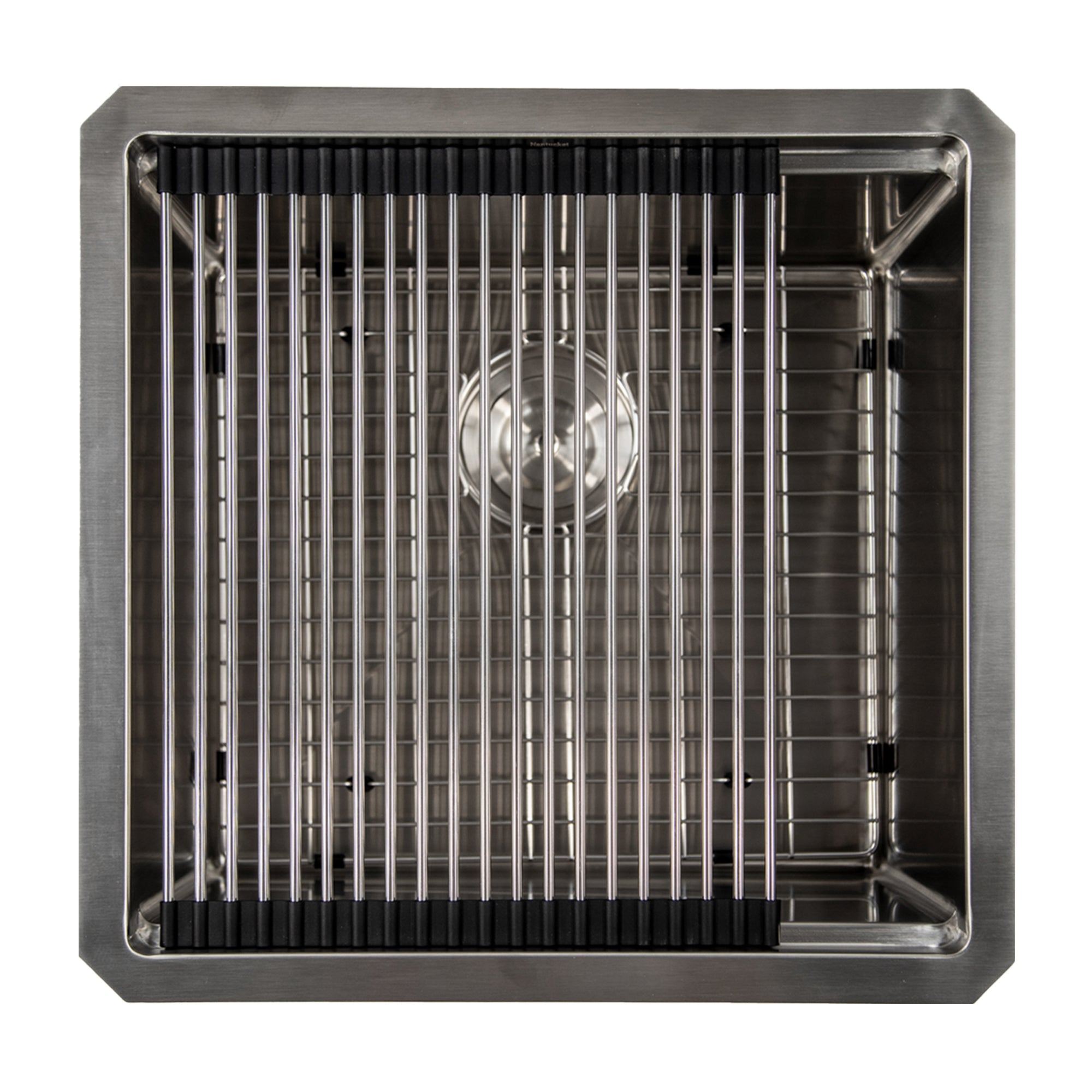 Nantucket Sinks Pro Series 19" Square 304 Stainless Steel Bar/Kitchen Sink with Accessories, 16 Gauge, SR-PS-1919-16