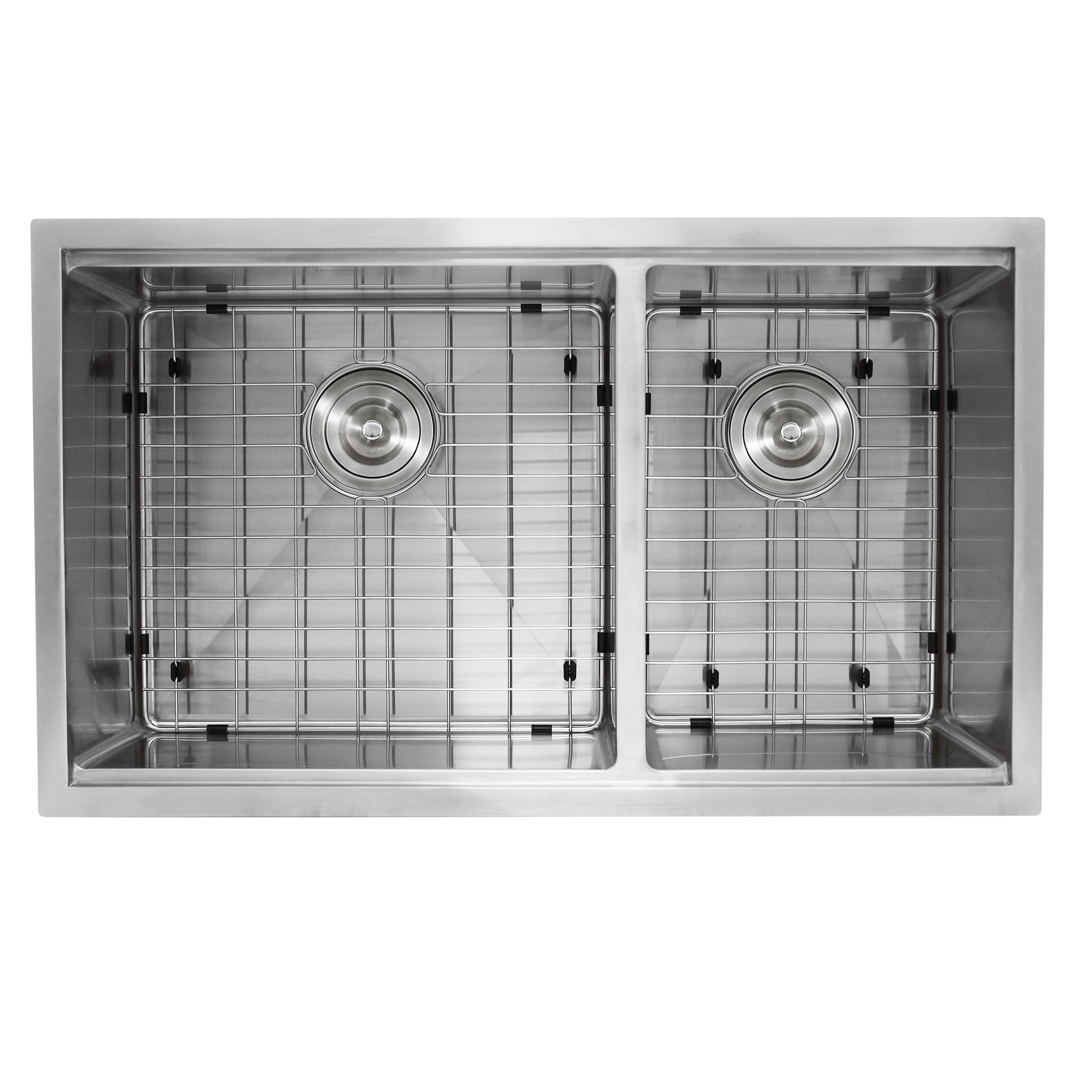 Nantucket Sinks Pro Series 32" Stainless Steel Workstation Kitchen Sink, 16 Gauge, 60/40 Double Bowl, SR-PS-3219-OS-16
