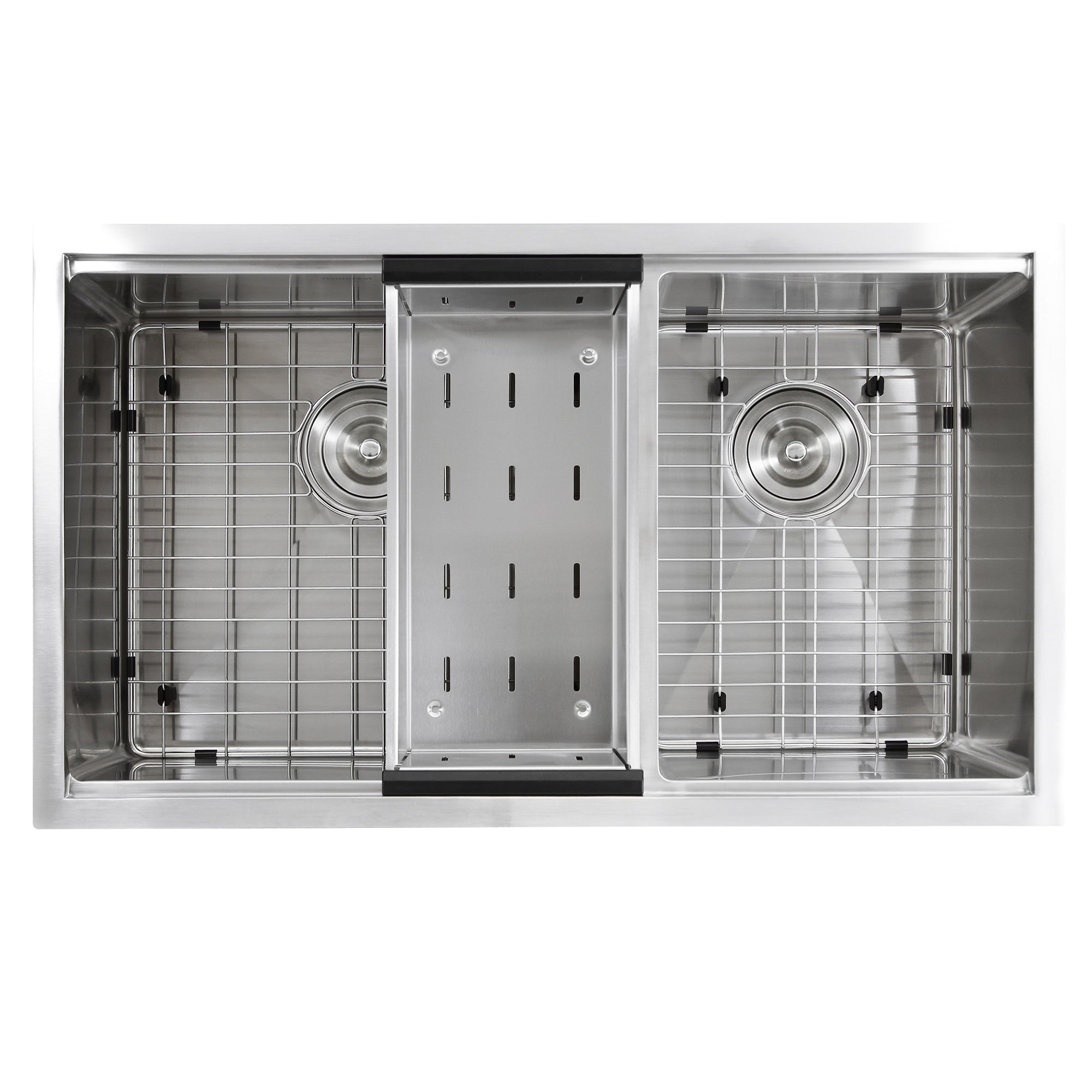 Nantucket Sinks Pro Series 32" Stainless Steel Workstation Kitchen Sink, 16 Gauge, 60/40 Double Bowl, SR-PS-3219-OS-16