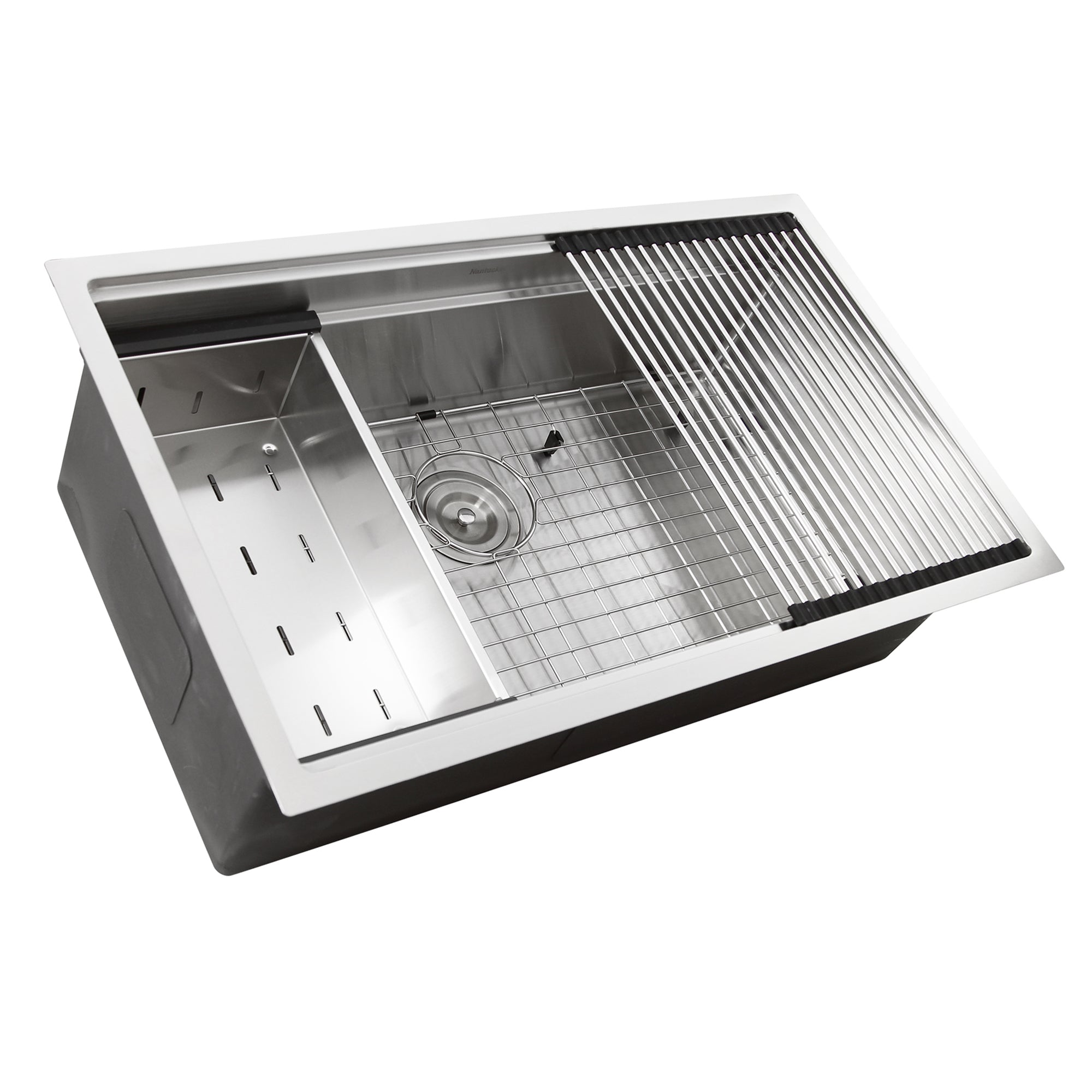 Nantucket Sinks Pro Series 36" Undermount 304 Stainless Steel Kitchen Sink with Accessories, SR-PS-3620-16