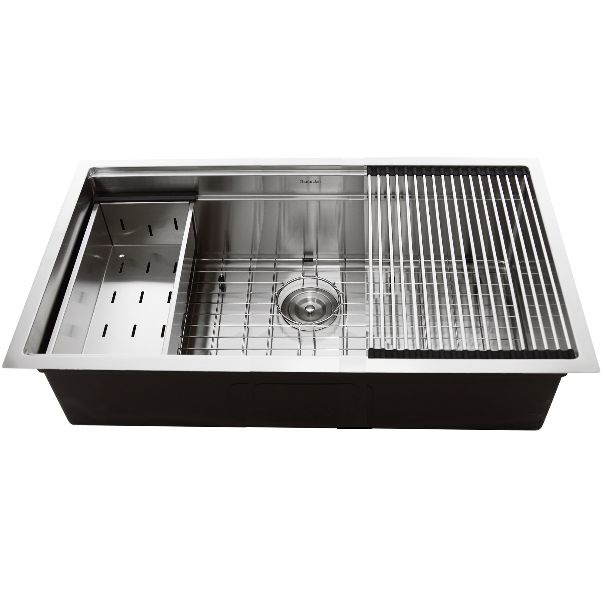 Nantucket Sinks Pro Series 36" Undermount 304 Stainless Steel Kitchen Sink with Accessories, SR-PS-3620-16