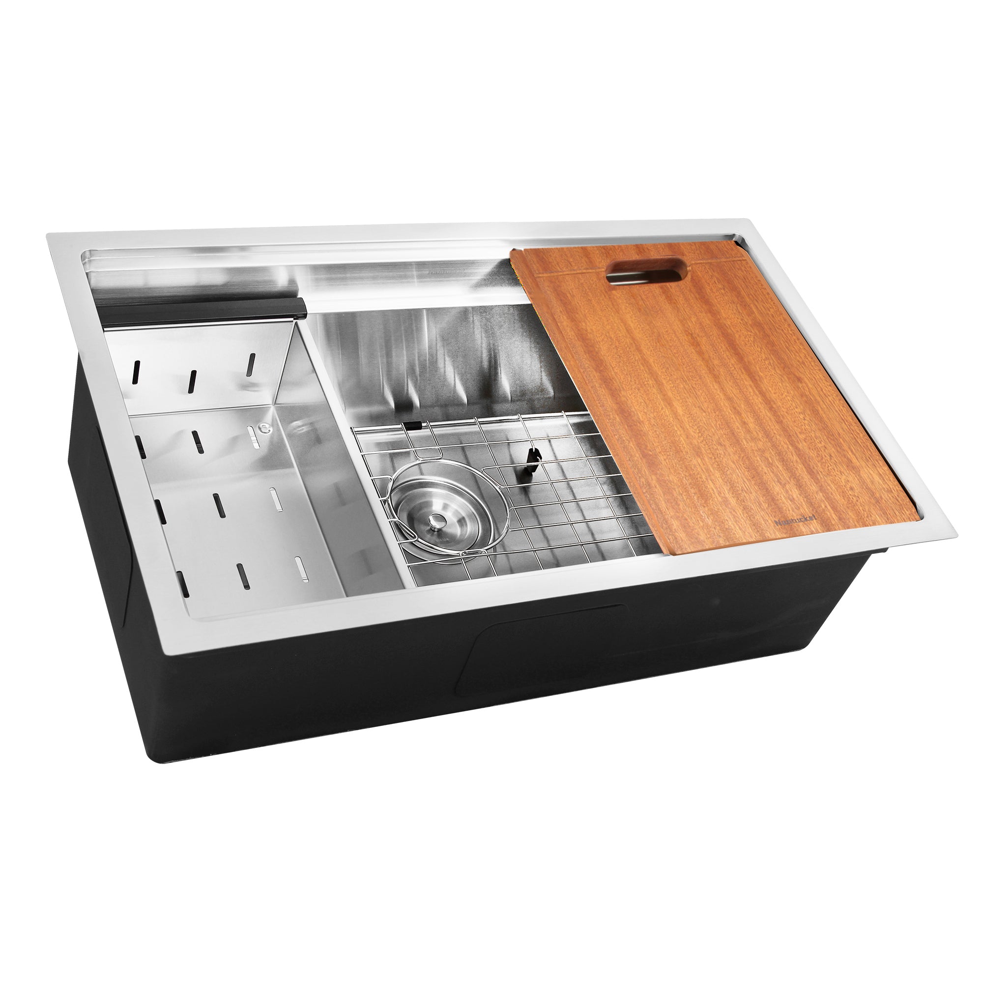 Nantucket Sinks Pro Series 28" Undermount 304 Stainless Steel Kitchen Sink with Accessories, 16 Gauge, SR-PS2-2818-16