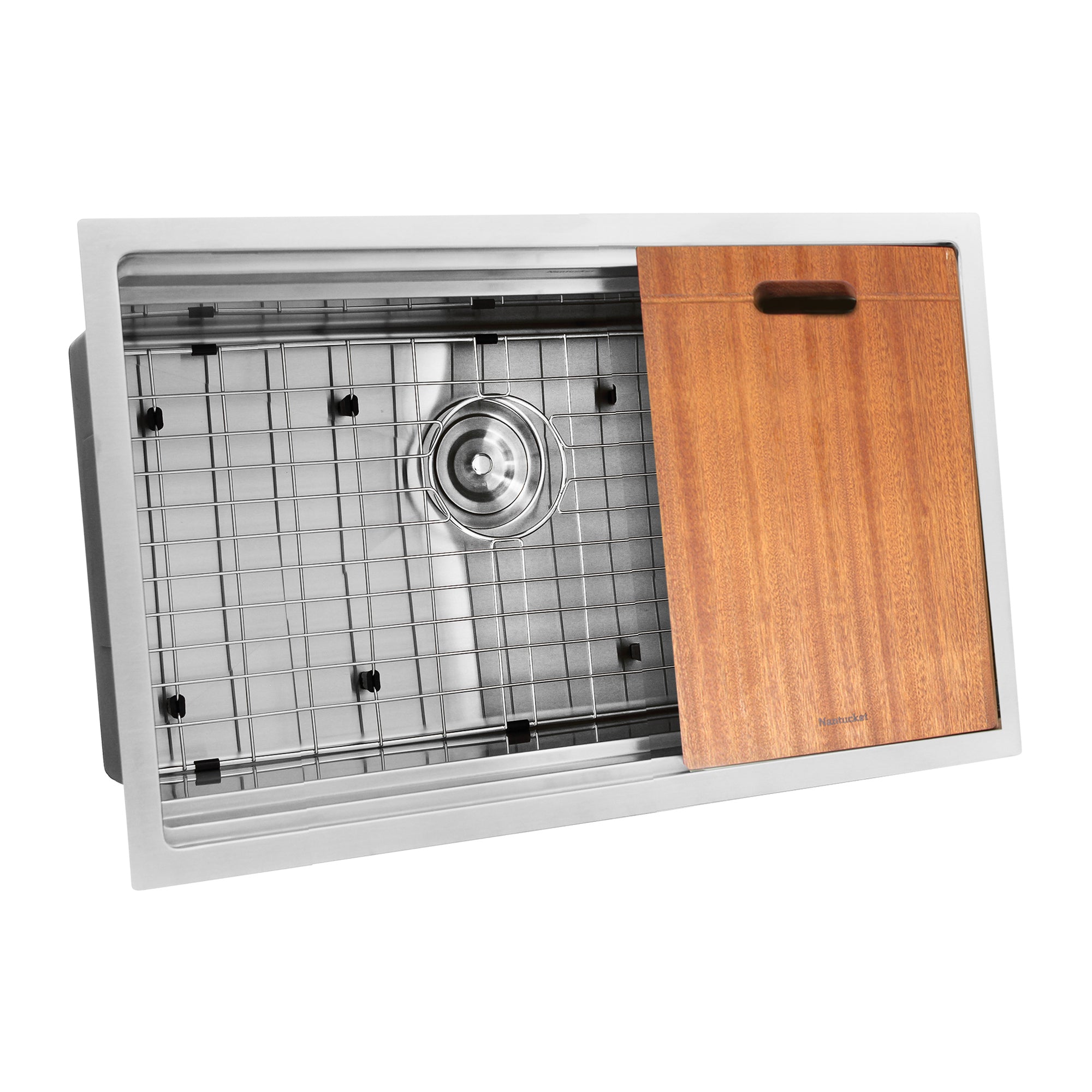 Nantucket Sinks Pro Series 28" Undermount 304 Stainless Steel Kitchen Sink with Accessories, 16 Gauge, SR-PS2-2818-16