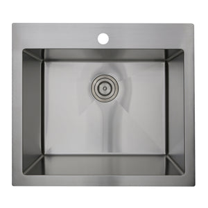 Alternate Image for Nantucket Sinks Pro Series 25" Drop In/Topmount 304 Stainless Steel Laundry/Utility Sink with Accessories, SR2522-12-16