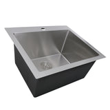 Nantucket Sinks Pro Series 25" Drop In/Topmount 304 Stainless Steel Laundry/Utility Sink with Accessories, SR2522-12-16