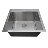 Nantucket Sinks Pro Series 25" Drop In/Topmount 304 Stainless Steel Laundry/Utility Sink with Accessories, SR2522-12-16