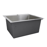 Nantucket Sinks Pro Series 25" Drop In/Topmount 304 Stainless Steel Laundry/Utility Sink with Accessories, SR2522-12-16