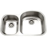 Houzer 32" Stainless Steel Undermount 70/30 Double Bowl Kitchen Sink, STC-2200SL-1