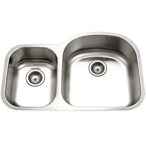 Houzer 32" Stainless Steel Undermount 70/30 Double Bowl Kitchen Sink, STC-2200SL-1