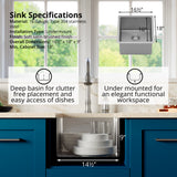 Karran Select 17" Undermount Stainless Steel Kitchen Sink with Accessories, 16 Gauge, SU71-PK1