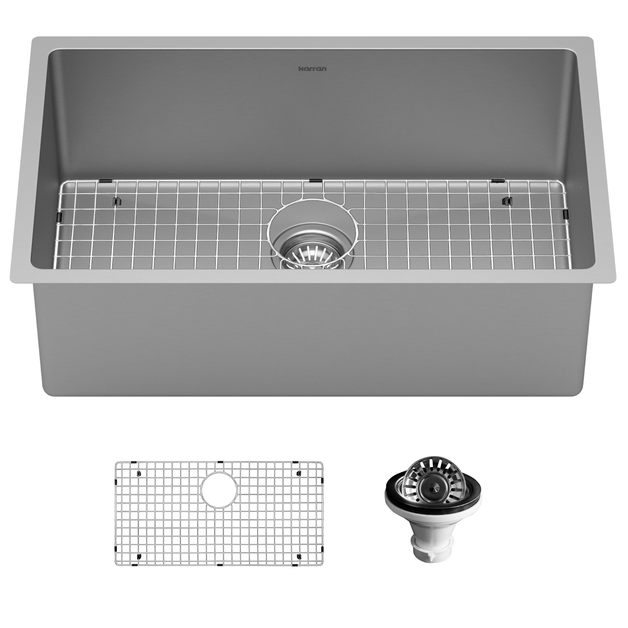 Karran Select 30" Undermount Stainless Steel Kitchen Sink with Accessories, 16 Gauge, SU74-PK1