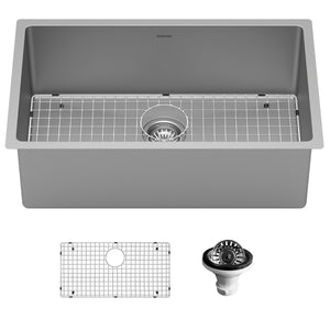 Alternate Image for Karran Select 30" Undermount Stainless Steel Kitchen Sink with Accessories, 16 Gauge, SU74-PK1