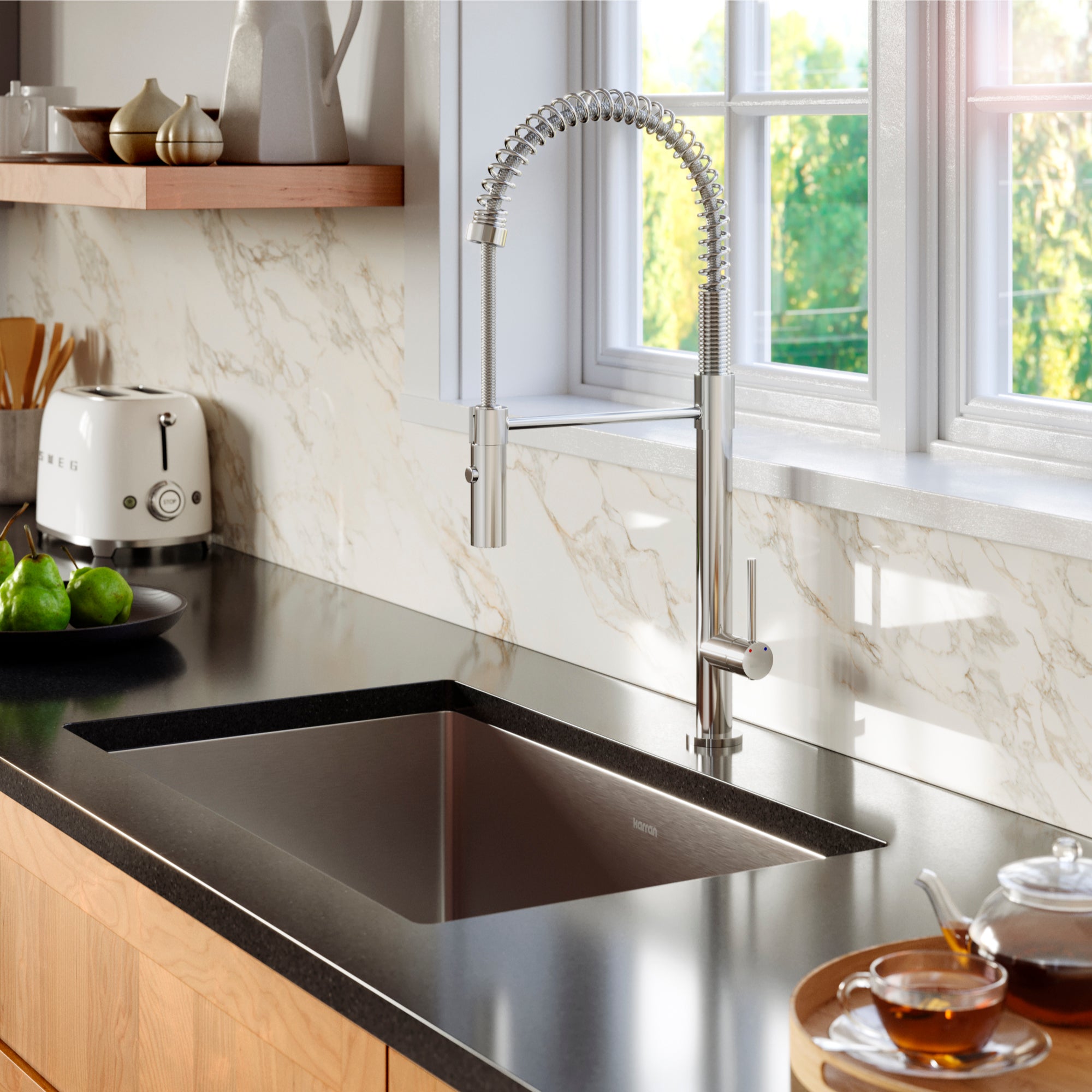Karran Select 30" Undermount Stainless Steel Kitchen Sink with Accessories, 16 Gauge, SU74-PK1