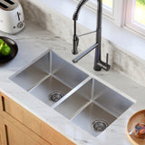 Karran Select 32" Undermount Stainless Steel Kitchen Sink with Accessories, 50/50 Double Bowl, 16 Gauge, SU77-PK1