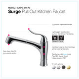 Houzer Surge Pull Out Kitchen Faucet with CeraDox Technology Polished Chrome, SURPO-571-PC - The Sink Boutique