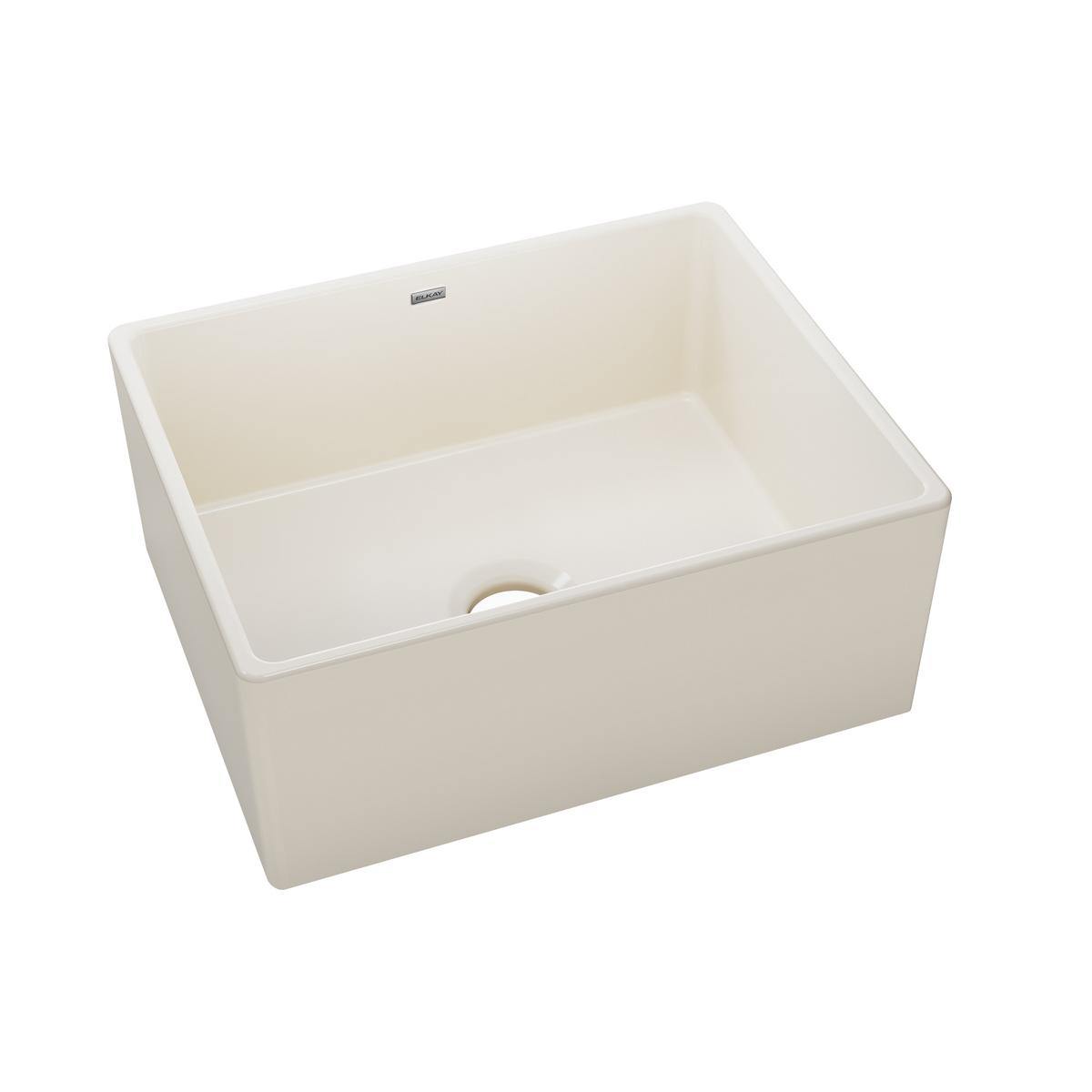 Elkay 24" Fireclay Farmhouse Kitchen Sink, Biscuit, SWUF2520BI - The Sink Boutique