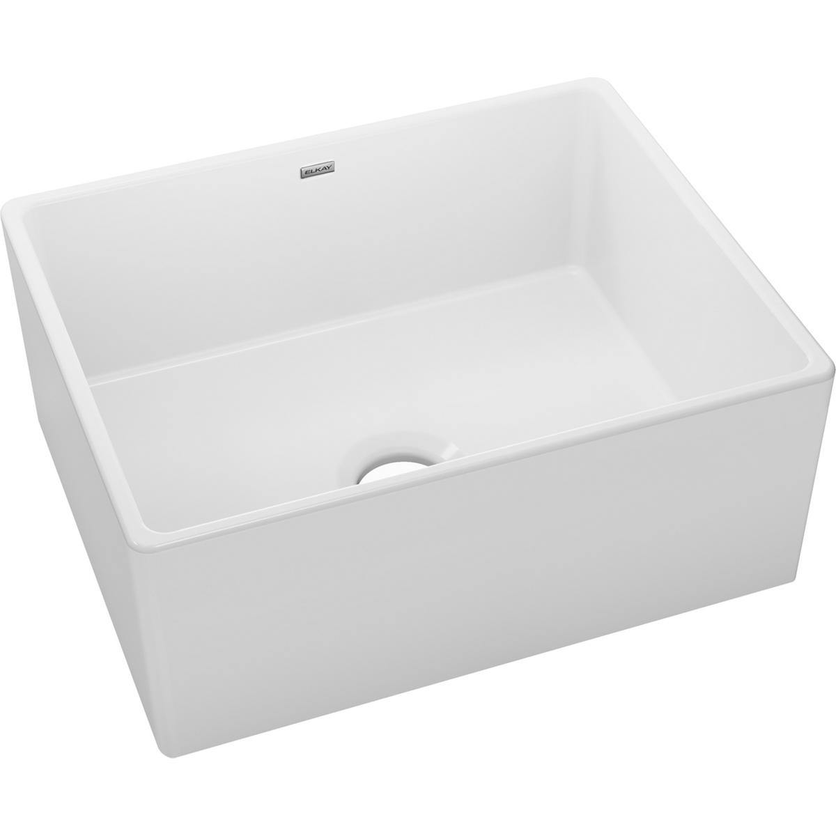 Elkay 24" Fireclay Farmhouse Kitchen Sink, White, SWUF2520WH - The Sink Boutique