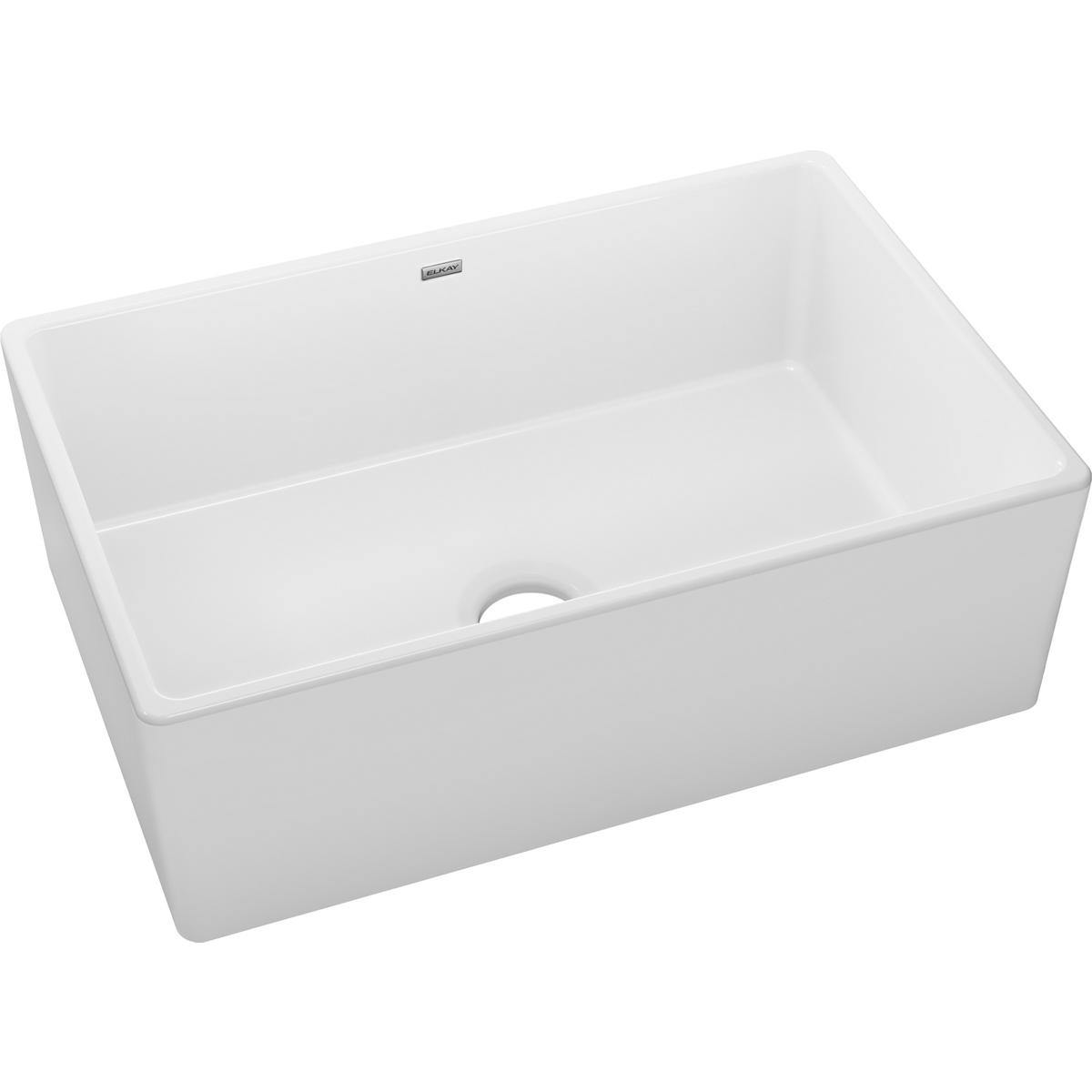 Elkay 30" Fireclay Farmhouse Kitchen Sink, White, SWUF28179WH - The Sink Boutique