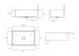Latoscana 30-IN Fireclay Single Bowl Farmhouse Apron Sink Reversible LTW3019W Specifications
