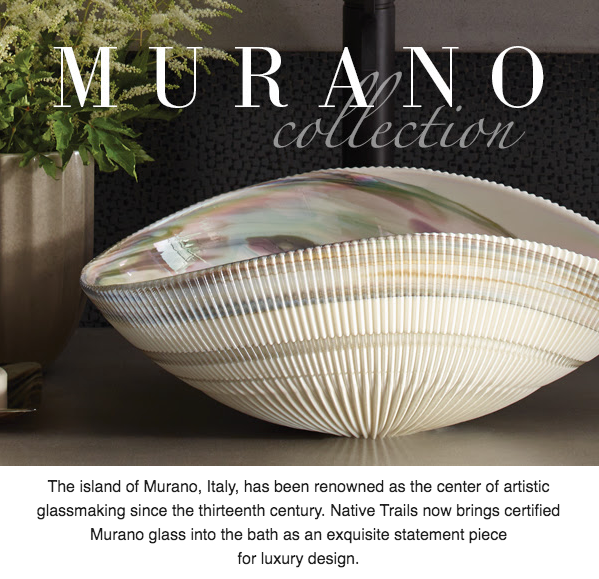 Native Trails Murano 15" Rounded-Square Glass Vessel Bathroom Sink, Abyss, MG1515-AS