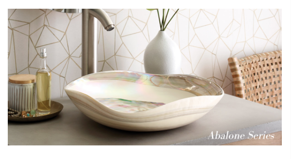 Native Trails Murano 15" Rounded-Square Glass Vessel Bathroom Sink, Shoreline, MG1515-SE