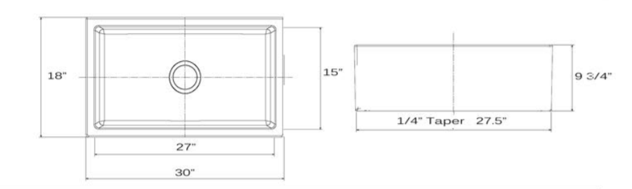 Nantucket Sinks Cape 30" Fireclay Farmhouse Sink, White, Hyannis-30