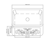 33" Stone Farmhouse Kitchen Sink, Design Apron Front, Carrara Marble, White, KF332010SB-F2-CW