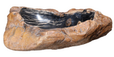 33" Petrified Wood Stone Vessel Sink, Black, Brown, PEWD-#3024
