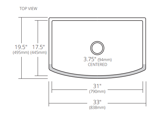 Native Trails Rendezvous 33" Fireclay Farmhouse Sink, Platinum, PMK3320-P