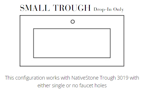 Native Trails 36" NativeStone Vanity Top in Slate- Trough with Single or No Faucet Hole, NSV36-ST