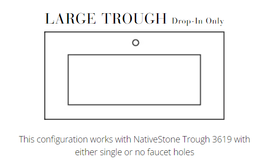 Native Trails 48" NativeStone Vanity Top in Ash- Trough with Single or No Faucet Hole, NSV48-AT