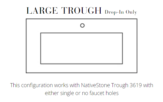 Native Trails 48" Carrara Vanity Top - Trough with Single or No Faucet Hole, VNT48-CT
