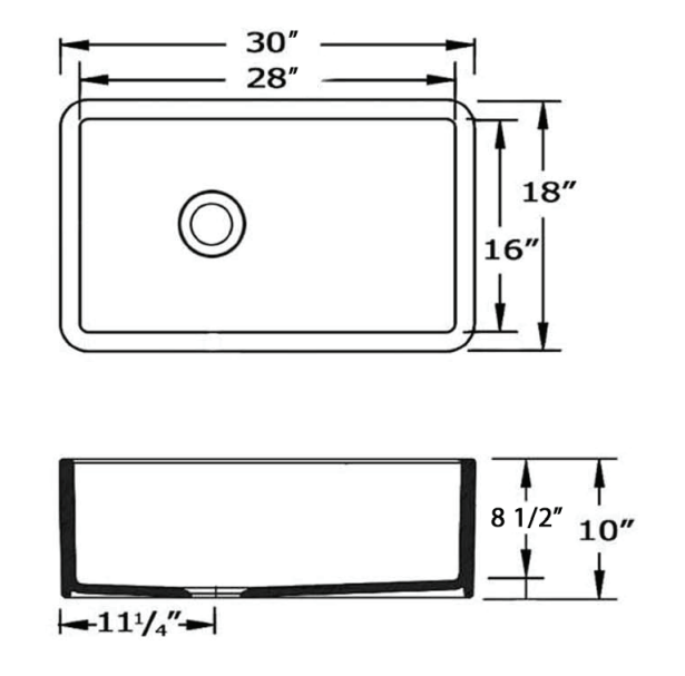 3 1/2 Basket Strainer for Deep Fireclay Application - Whitehaus