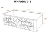 Whitehaus 30" Fireclay Farmhouse Sink, Single Bowl, Blue, WHFLGO3018