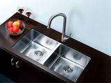 Dawn 34" Stainless Steel Undermount 50/50 Double Bowl Kitchen Sink, SRU331616 - The Sink Boutique